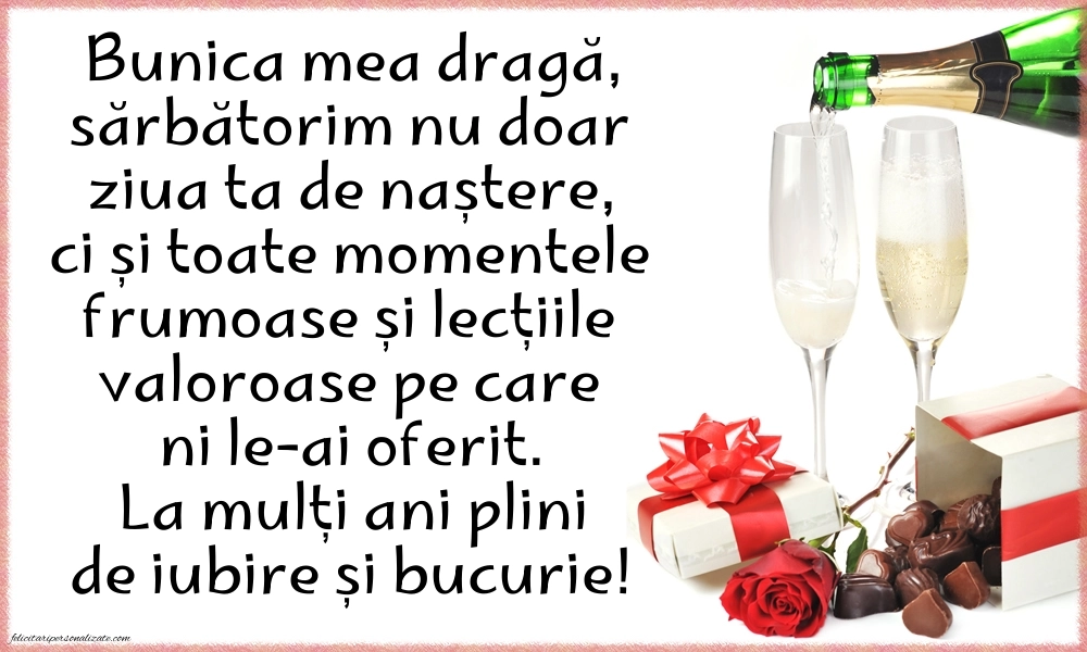 Imagini La Mulți Ani Bunica Mea: Șampanie și flori