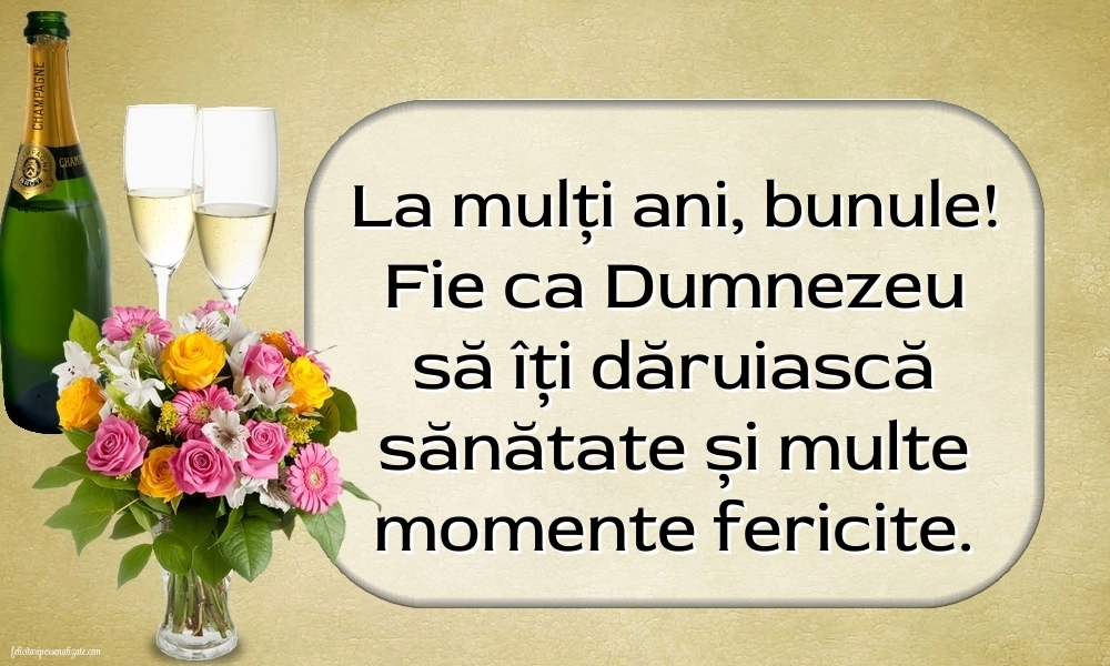 Imagini La Mulți Ani Bunicul Meu: Șampanie și flori