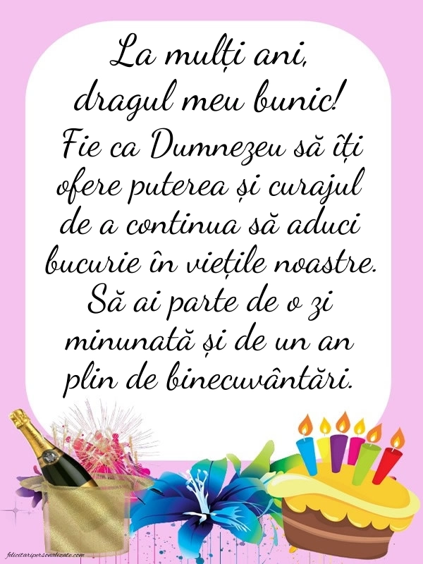 Imagini cu La mulți ani bunicule: Șampanie și tort