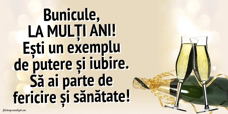 Felicitări și Imagini de Ziua de Naștere pentru Bunic: Șampanie