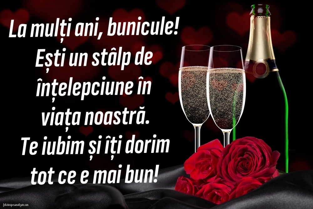 Felicitări și Imagini de Ziua de Naștere pentru Bunic: Șampanie