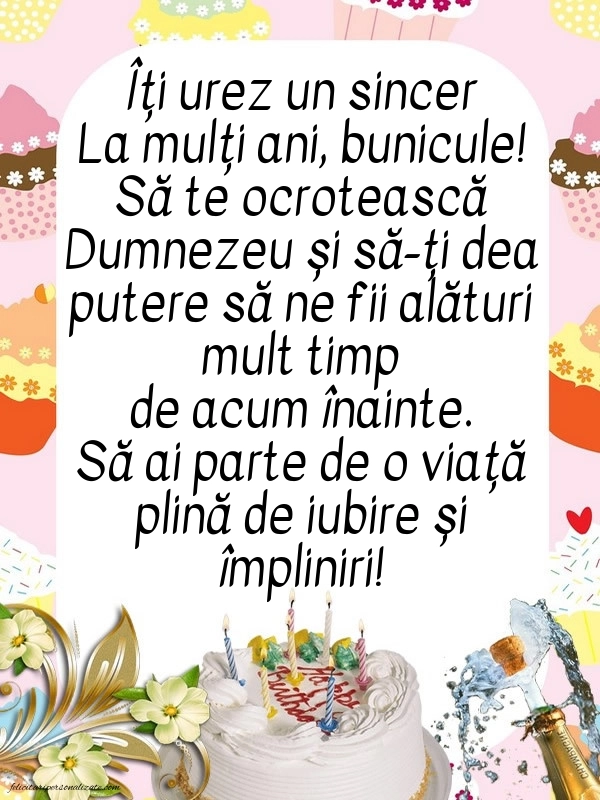 Imagini cu La mulți ani bunicule: Șampanie și tort