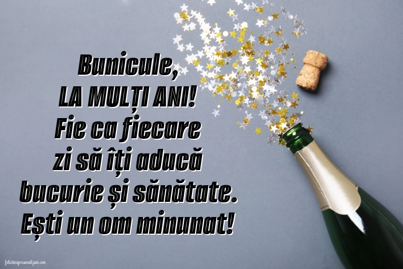 Felicitări și Imagini de Ziua de Naștere pentru Bunic: Șampanie și confetti
