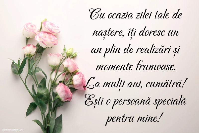 Imagini frumoase de Ziua de Naștere pentru Cumătră: Flori