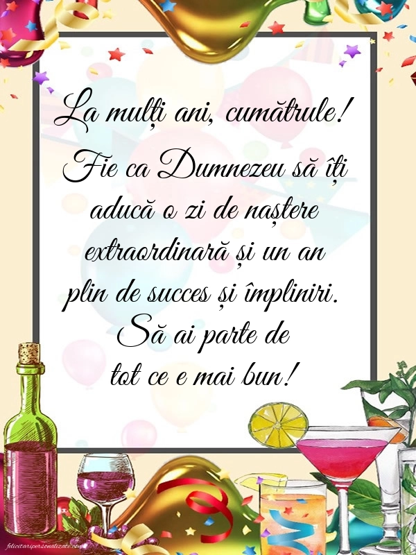 Imagini de Ziua de Naștere pentru Cumătru: Confetti