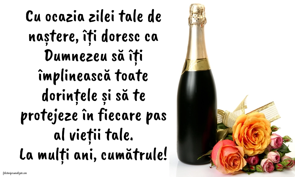 Imagini de Ziua de Naștere pentru Cumătru: Șampanie și flori
