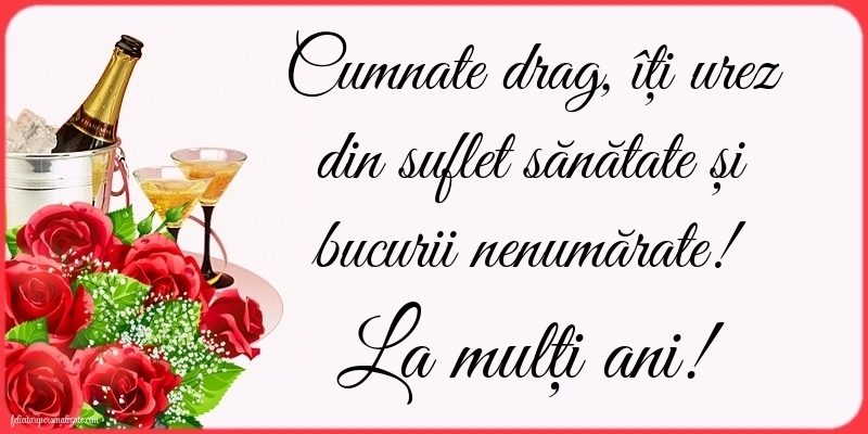 Imagini cu mesaje de La mulți ani pentru cumnați: Șampanie și flori