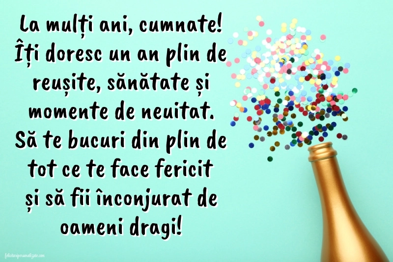Imagini cu mesaje de La mulți ani pentru cumnați: Șampanie și confetti