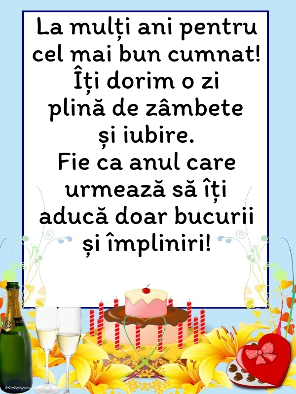 Imagini cu La mulți ani pentru cumnat: Șampanie și tort