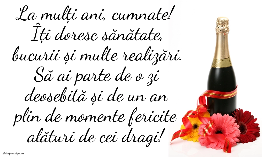 Felicitări și Imagini de Ziua de Naștere pentru Cumnat: Șampanie și flori