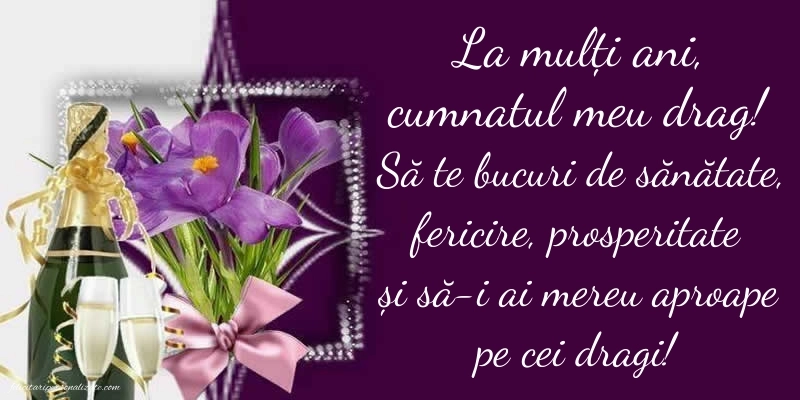 Felicitări și Imagini de Ziua de Naștere pentru Cumnat: Șampanie și flori