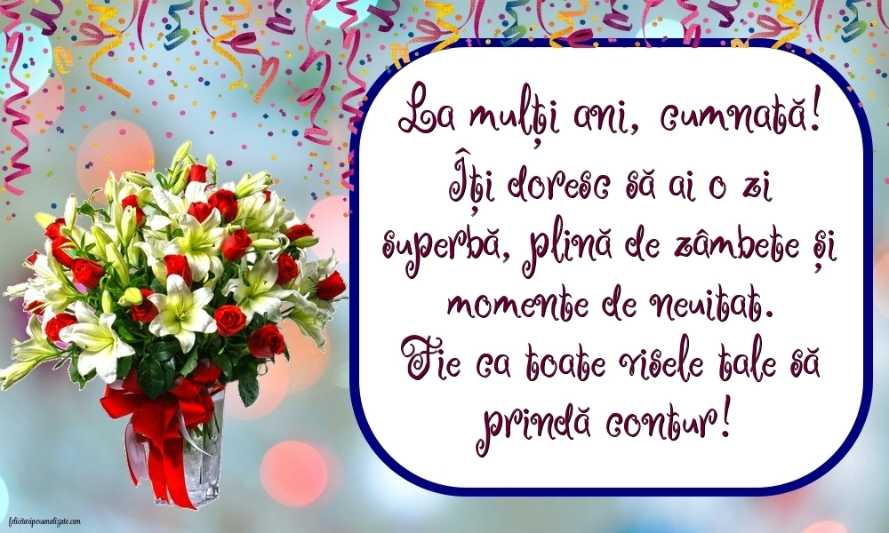 La mulți ani, cumnata mea! - Imagini cu mesaje frumoase: Flori