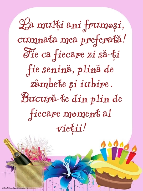 Imagini cu La mulți ani pentru cumnata mea: Șampanie și tort