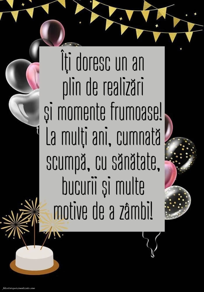 Imagini de LA MULȚI ANI Cumnata Mea: Baloane și Tort
