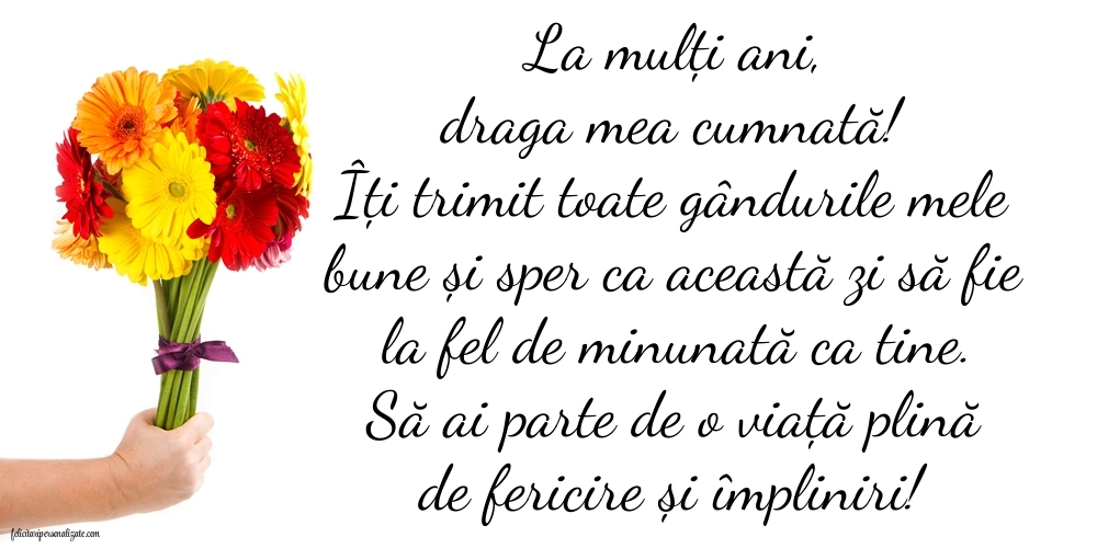 La mulți ani, cumnata mea! - Imagini cu mesaje frumoase: Flori