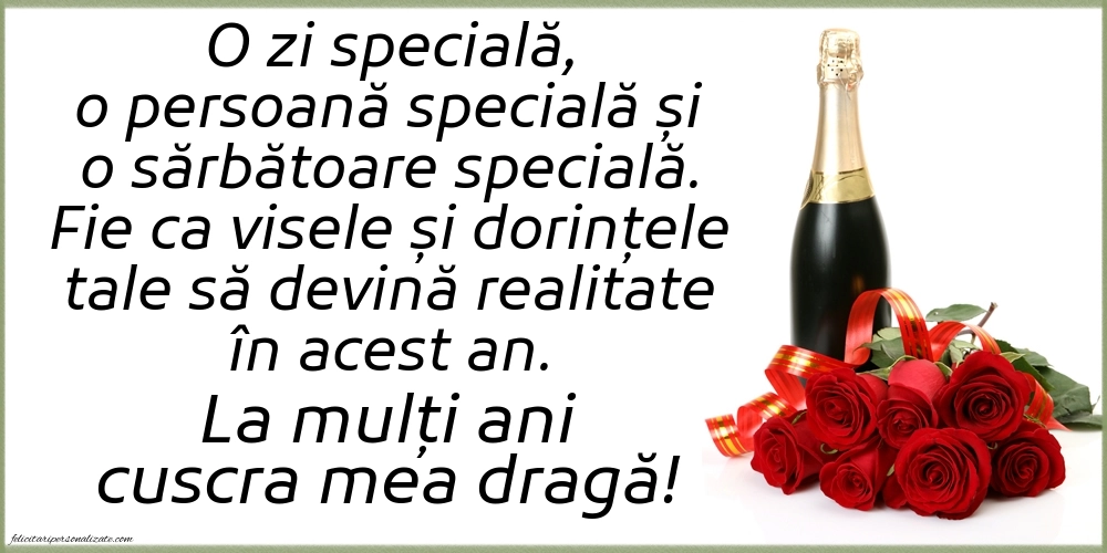 Imagini frumoase de Ziua de Naștere pentru Cuscră: Șampanie și flori