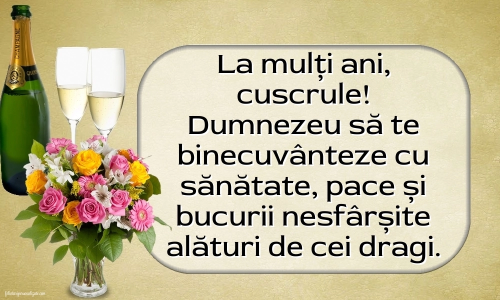 Imagini cu mesaje de La mulți ani pentru cuscru: Șampanie și flori