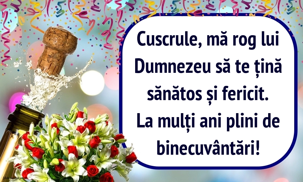 Imagini cu mesaje de La mulți ani pentru cuscru: Șampanie și flori