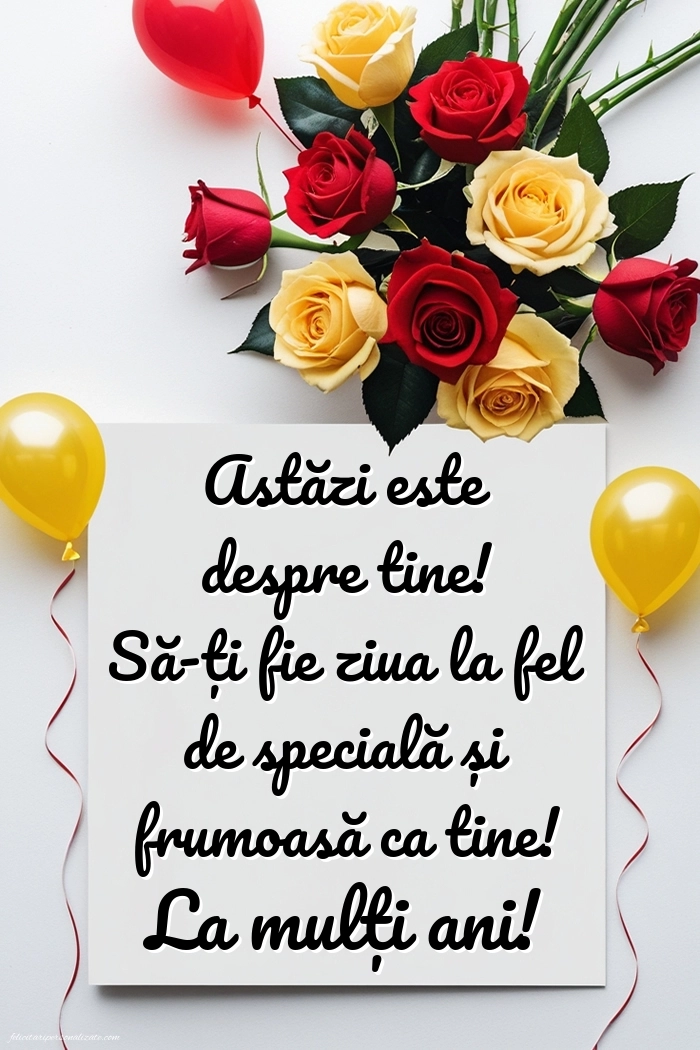 Cele mai frumoase imagini cu urări de LA MULȚI ANI pentru femei sau bărbați: Trandafiri și baloane