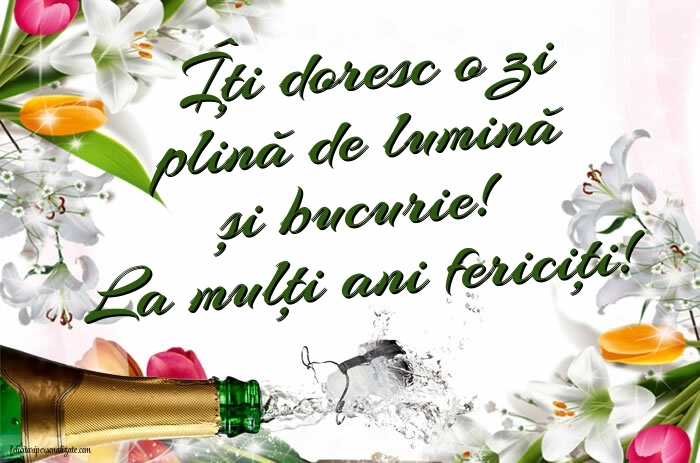 Cele mai frumoase felicitări de Ziua de Naștere: Șampanie și flori