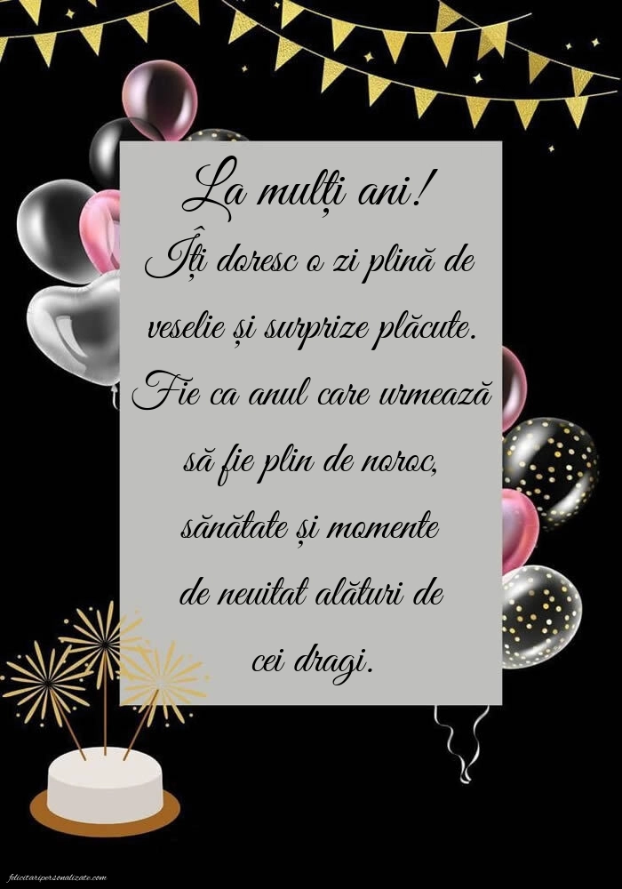 Cele mai frumoase felicitări de Ziua de Naștere: Baloane și Tort