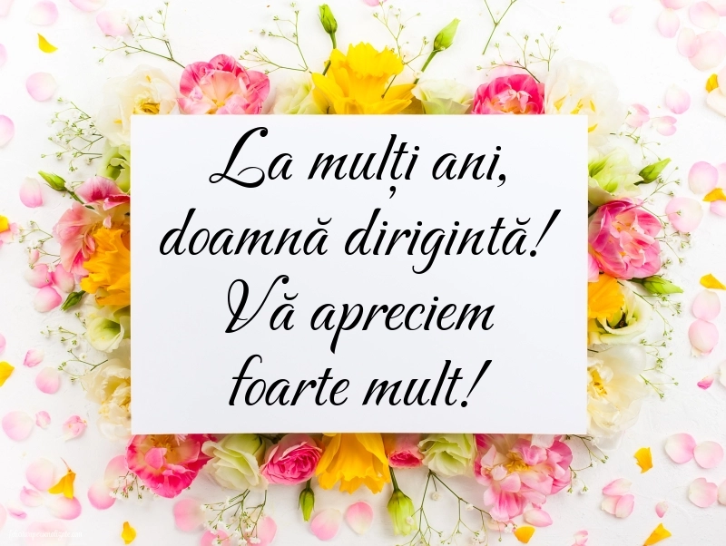 Felicitări frumoase de Ziua de Naștere pentru Dirigintă: Flori