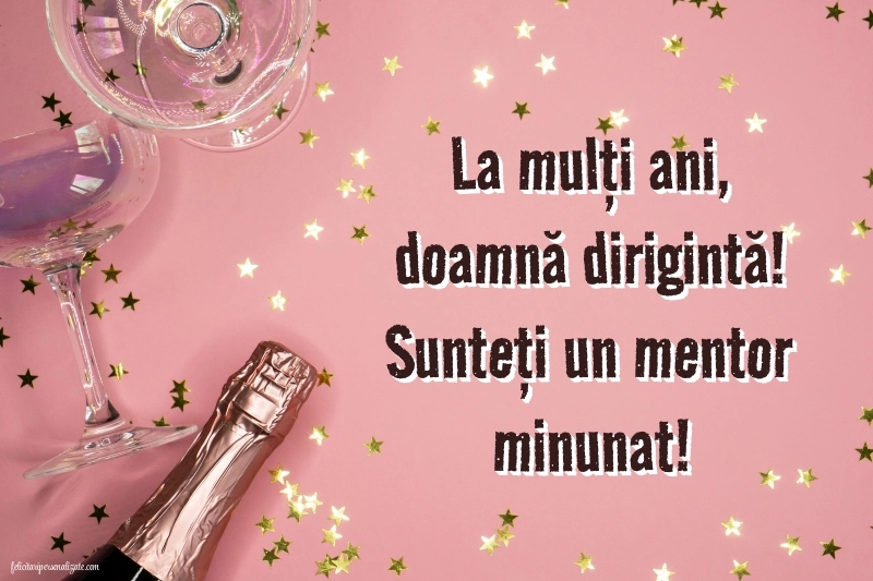 Imagini frumoase de LA MULȚI ANI pentru dirigintă: Șampanie și confetti