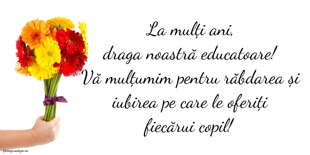 Imagini frumoase de LA MULȚI ANI pentru Educatoare: Flori