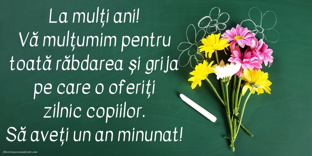 Imagini frumoase de LA MULȚI ANI pentru Educatoare: Școală