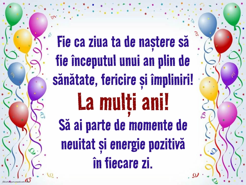 Felicitări gratis de ziua de naștere: Baloane