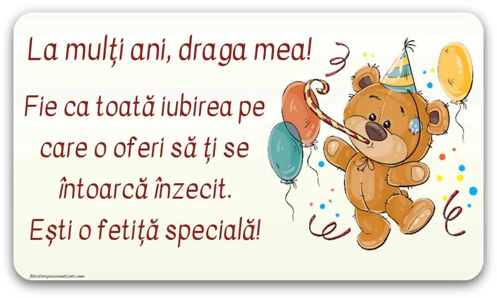 La mulți ani, fata mea! - Imagini cu mesaje frumoase: Baloane