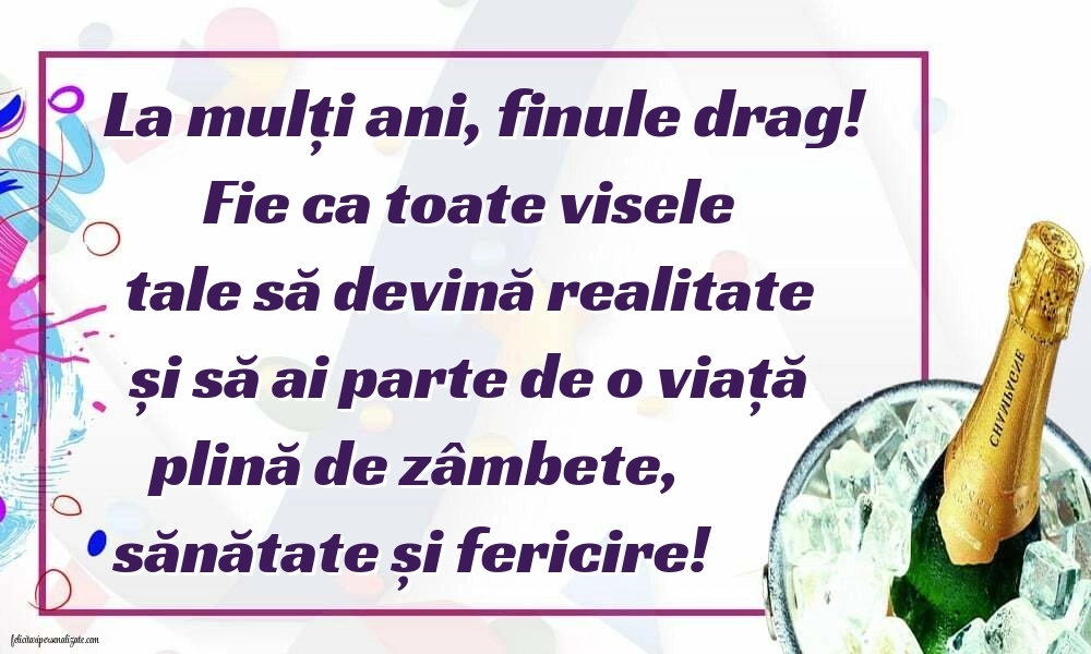 Felicitări și Imagini de Ziua de Naștere pentru Fin: Șampanie