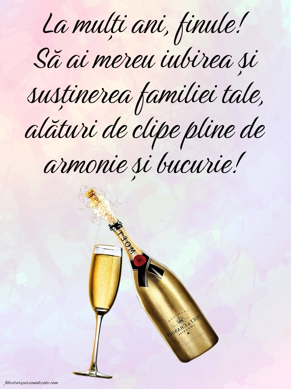 Imagini cu mesaje de La mulți ani pentru finul meu: Șampanie