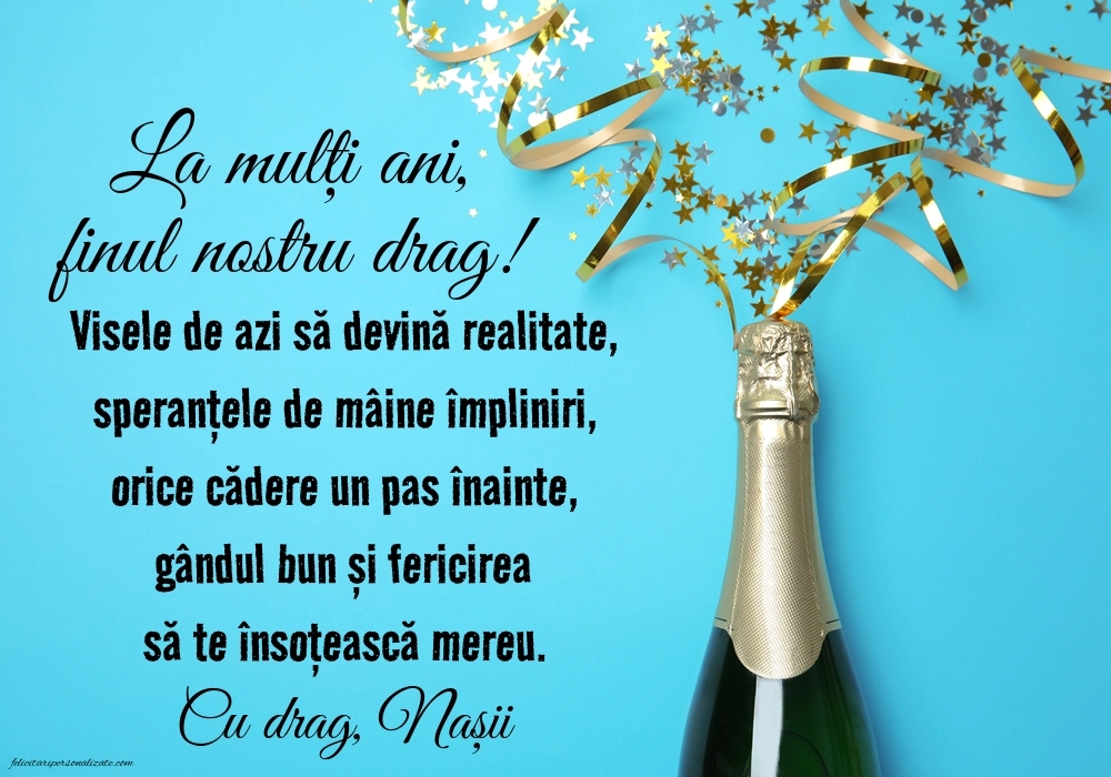 Felicitări și Imagini de Ziua de Naștere pentru Fin: Șampanie