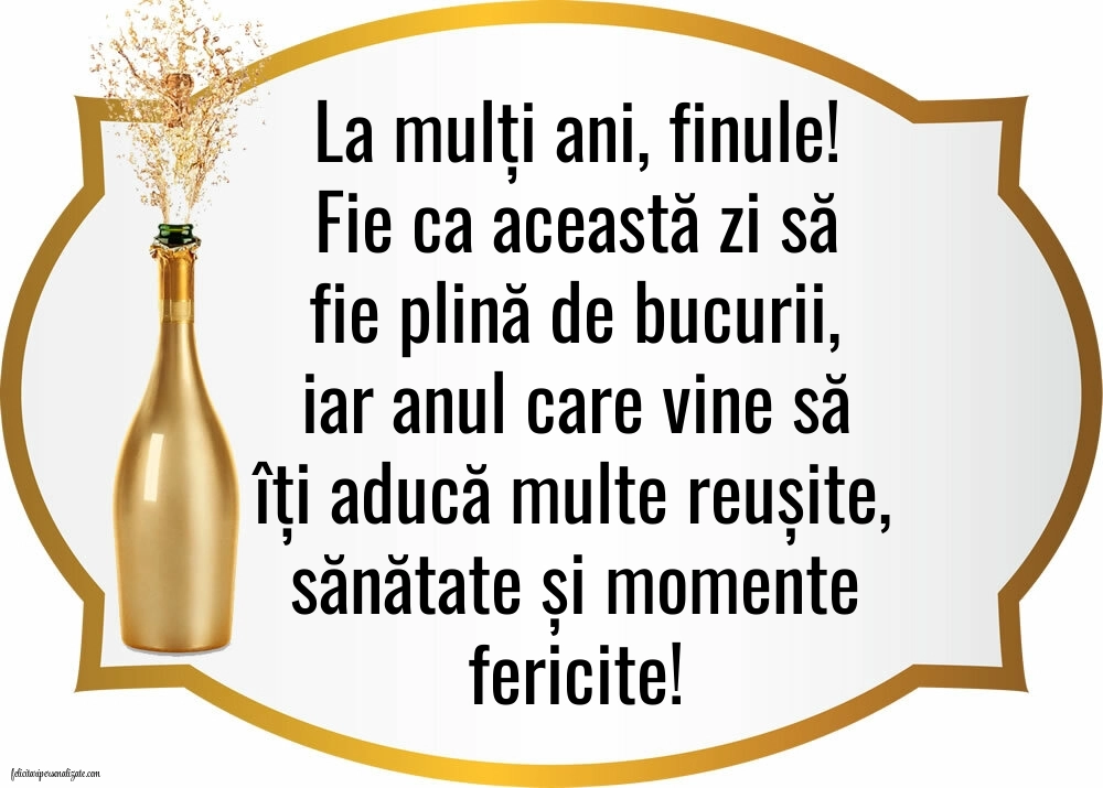 Felicitări și Imagini de Ziua de Naștere pentru Fin: Șampanie