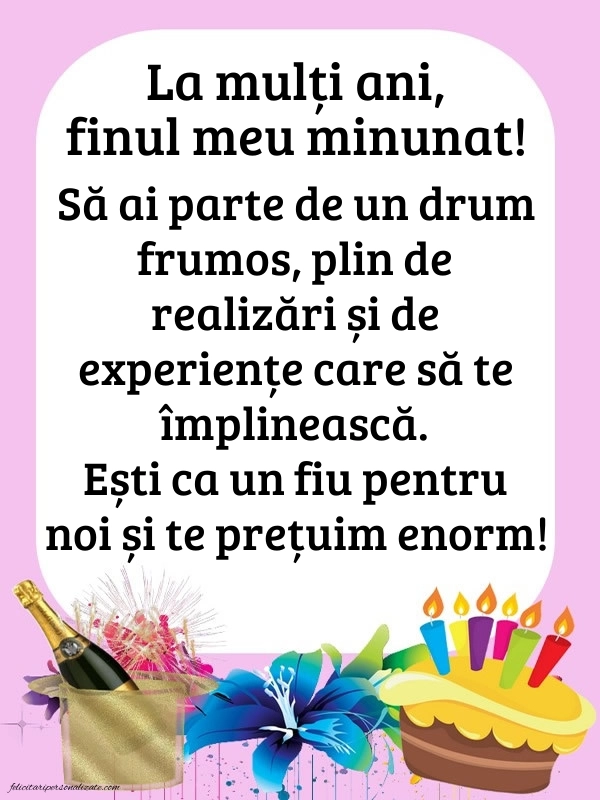 Imagini cu La mulți ani pentru fin: Șampanie și tort
