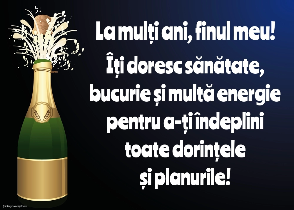 Felicitări și Imagini de Ziua de Naștere pentru Fin: Șampanie