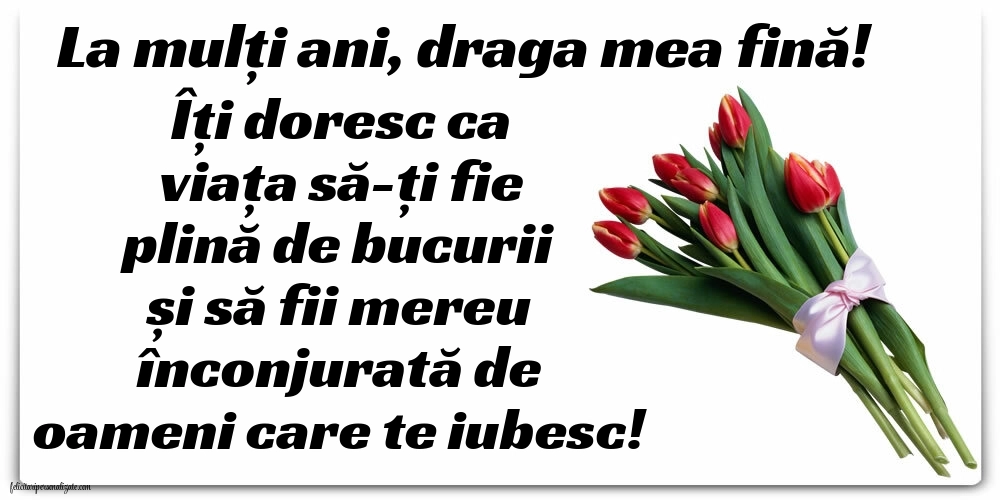Felicitări frumoase de Ziua de Naștere pentru Fină: Lalele