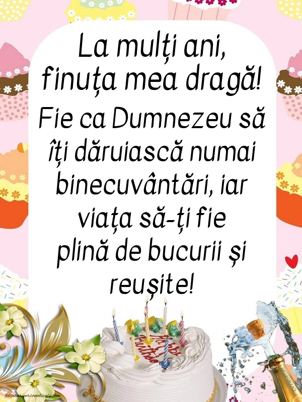 Imagini cu La mulți ani pentru fina mea: Șampanie și tort
