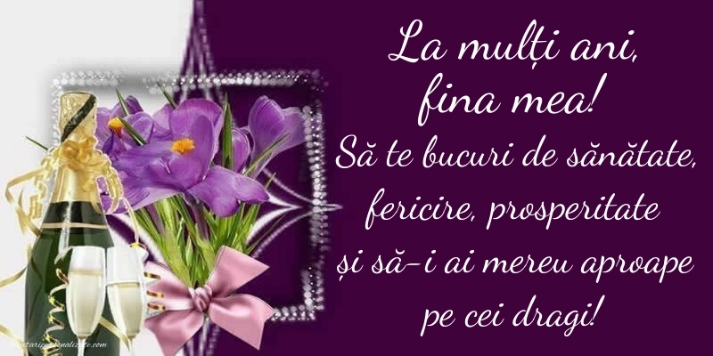 Imagini La Mulți Ani Fina mea: Șampanie și flori