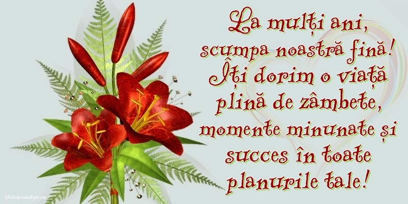 La mulți ani, fina mea! - Imagini cu mesaje frumoase: Flori