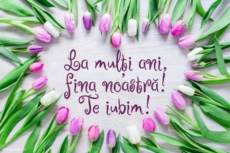 Felicitări frumoase de Ziua de Naștere pentru Fină: Lalele