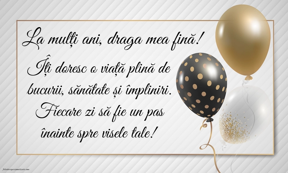 Felicitări frumoase de Ziua de Naștere pentru Fină: Baloane