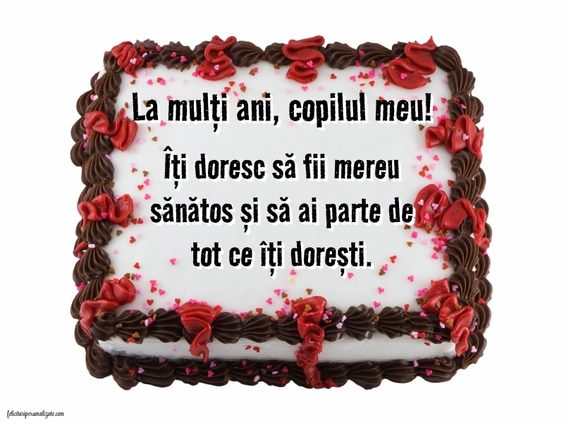 Felicitări și Imagini de Ziua de Naștere pentru Fiu: Tort