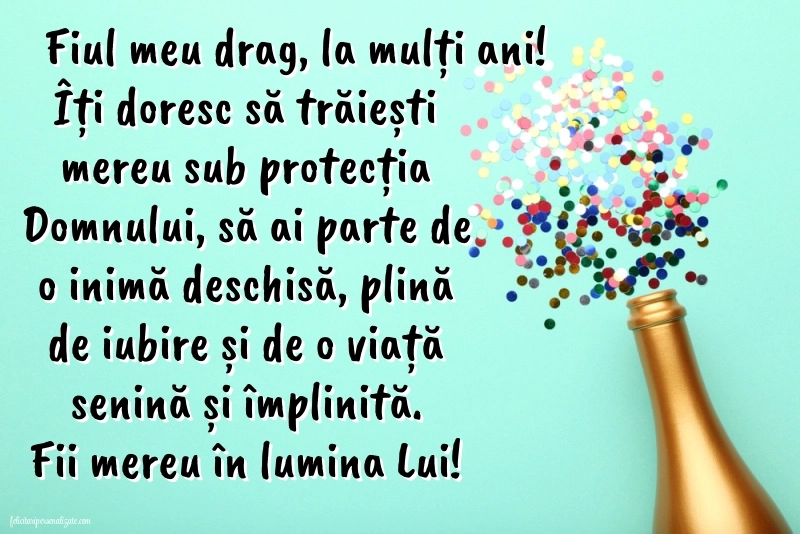 La mulți ani, băiatul meu! - Imagini cu mesaje frumoase: Șampanie și confetti