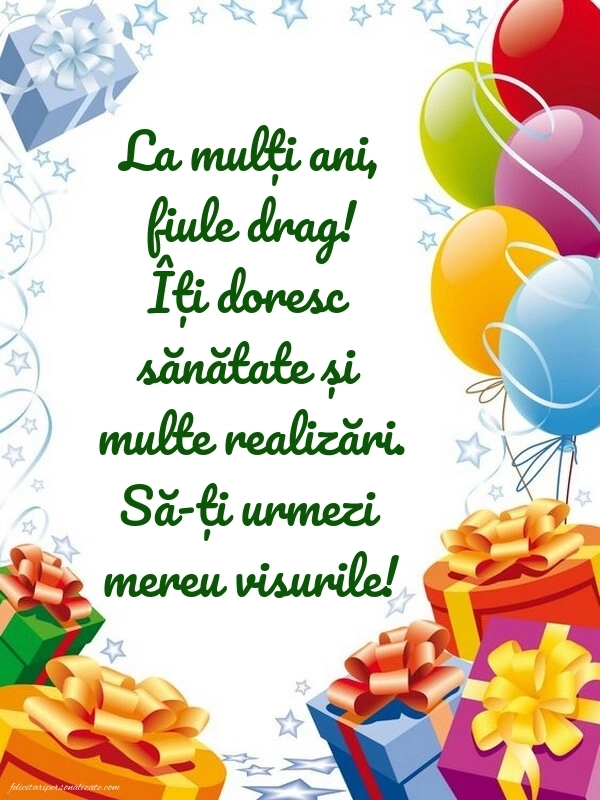 Imagini cu La mulți ani pentru fiul meu: Baloane și Cadouri