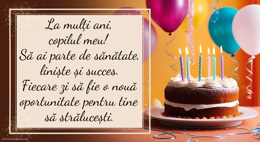 Imagini cu La mulți ani pentru fiul meu: Baloane și Tort