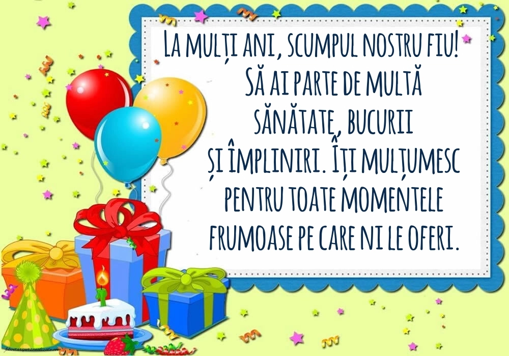 Imagini La Mulți Ani Fiul meu: Baloane și Cadouri