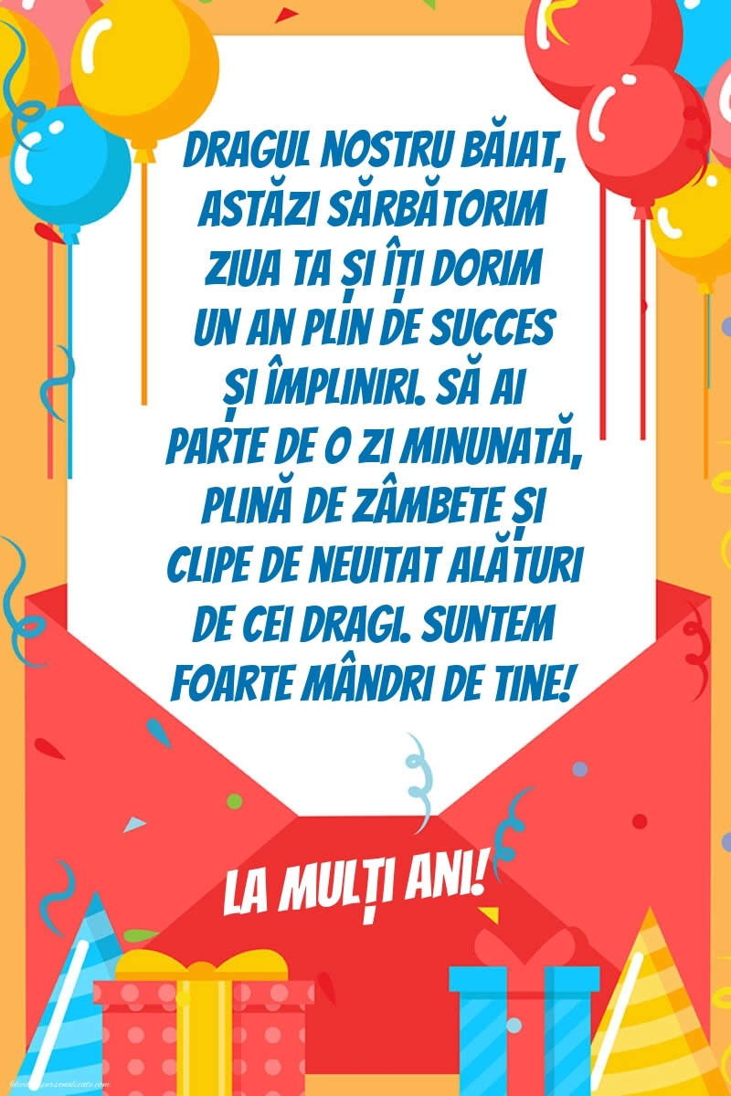 Imagini La Mulți Ani Fiul meu: Baloane și Cadouri