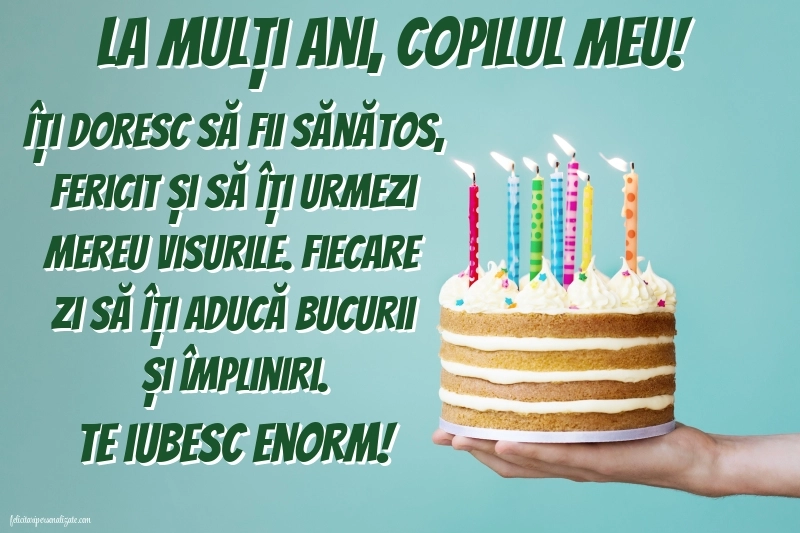 Felicitări și Imagini de Ziua de Naștere pentru Fiu: Tort